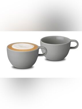 NESPRESSO Three Medium  Barista Cappuccino Cups - Light Gray NEW